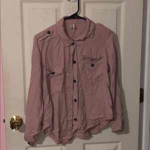 dusty pink button down shirt